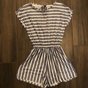 Short Sleeve Striped Romper